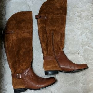 Knee high to over the knee camel boots